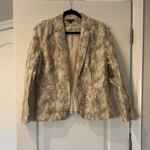 Beige Snake Print Blazer